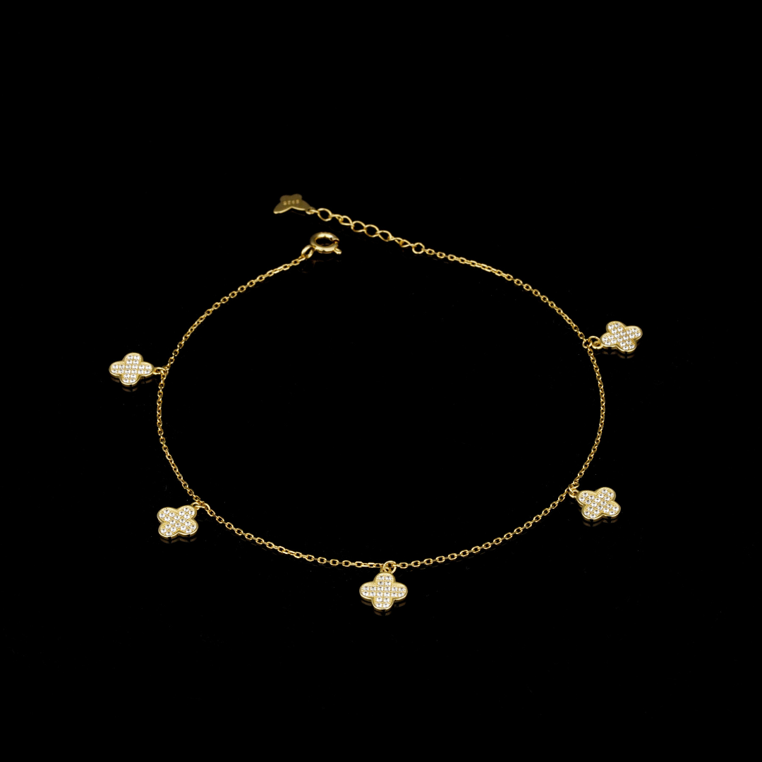 Gold Plated Colorful Beads Charm Anklet