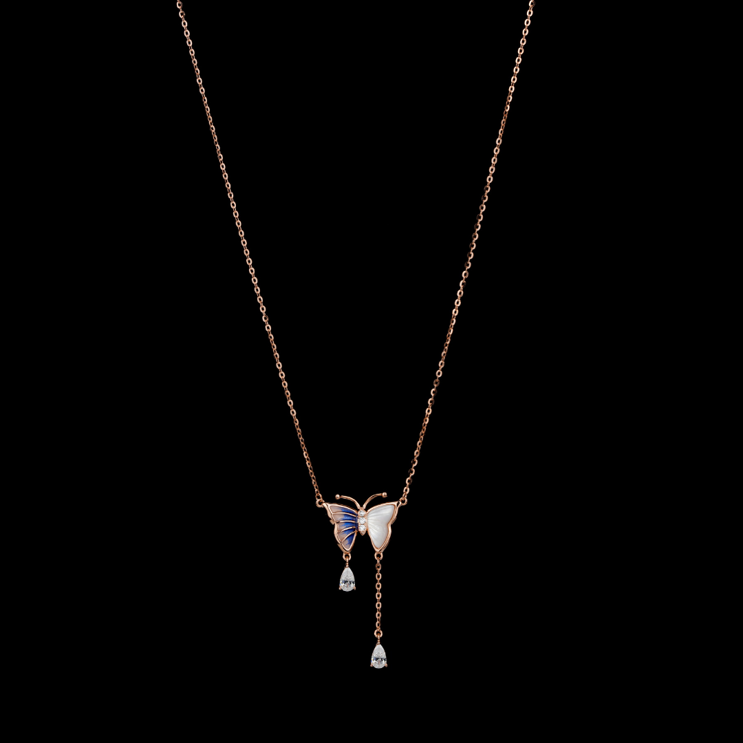 V-Shaped Crystal Pendant Necklace