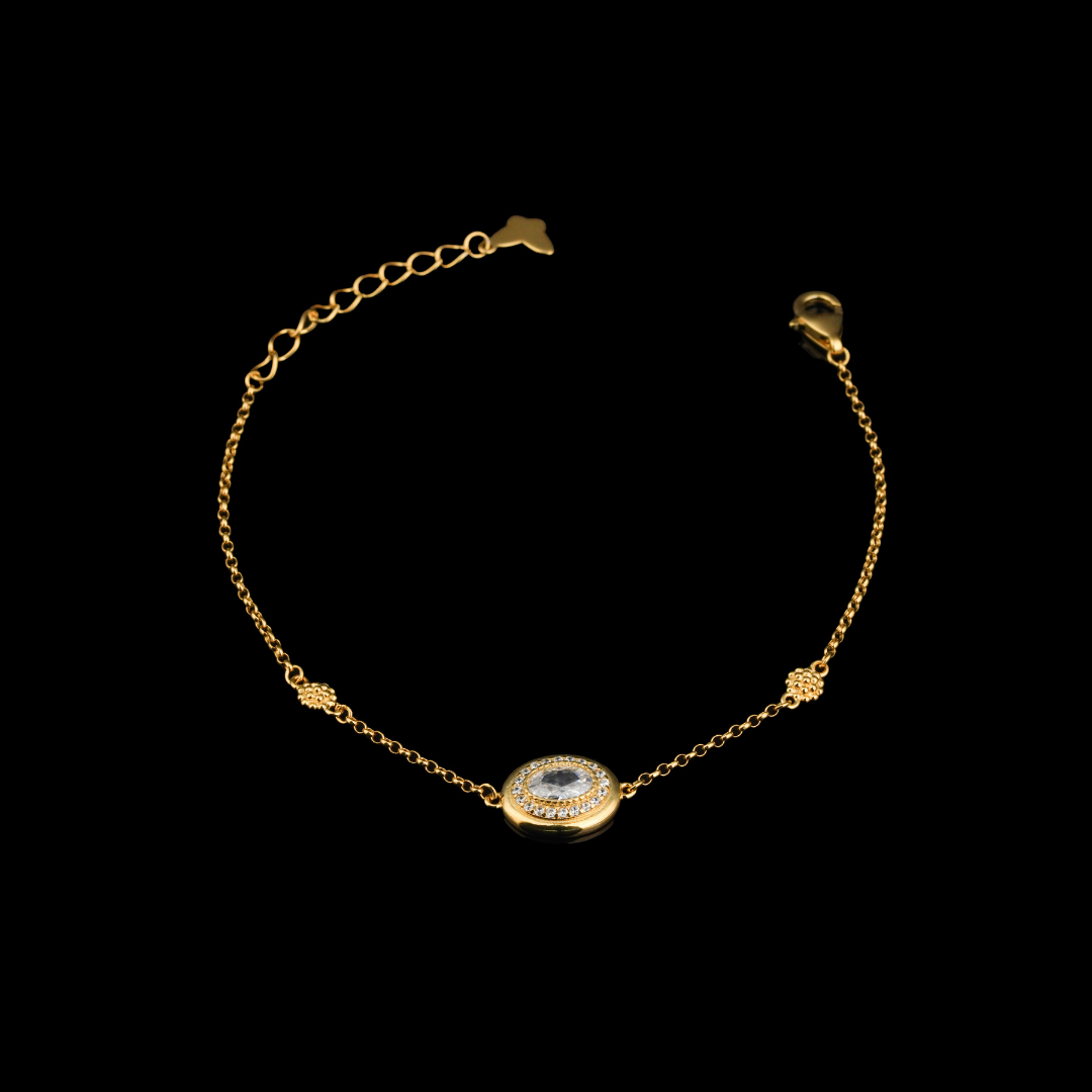 Gold Square Stone Bracelet