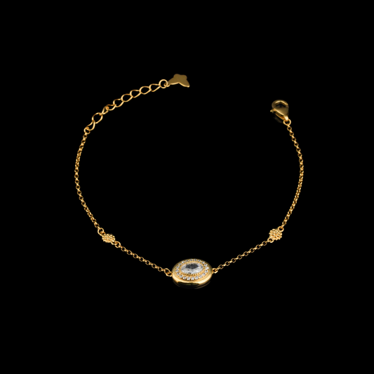 Gold Square Stone Bracelet