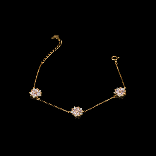 Gold Triple Stone Bracelet