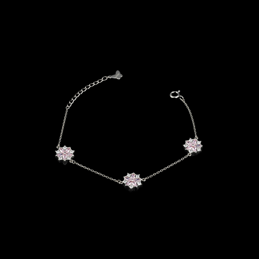 Silver Triple Stone Bracelet