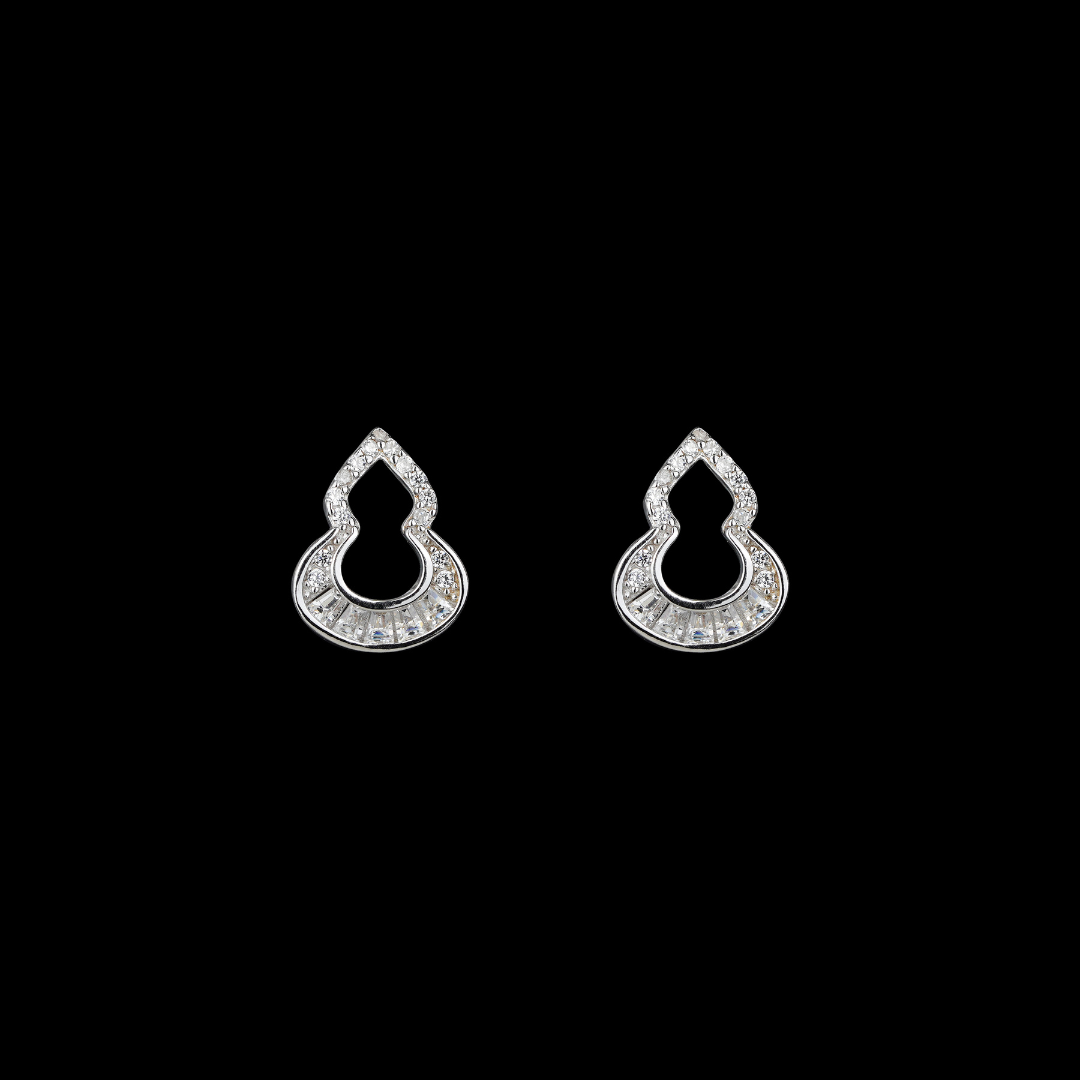 Silver Oval Drop Earrings